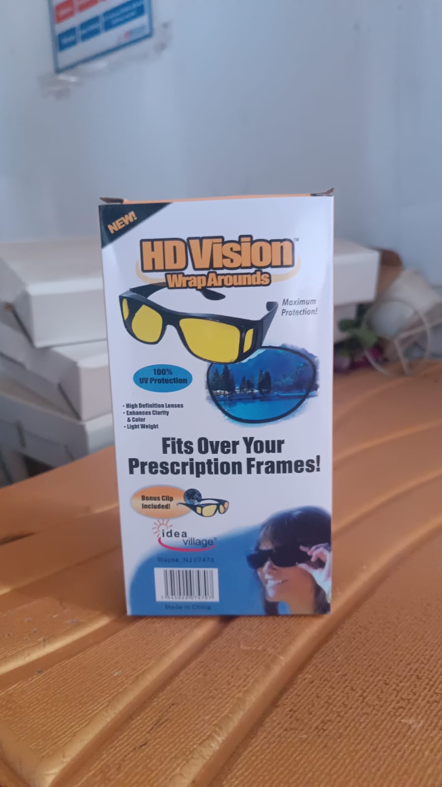 Night HD Vision Driving Anti Glare Eyeglasses - comparison shot