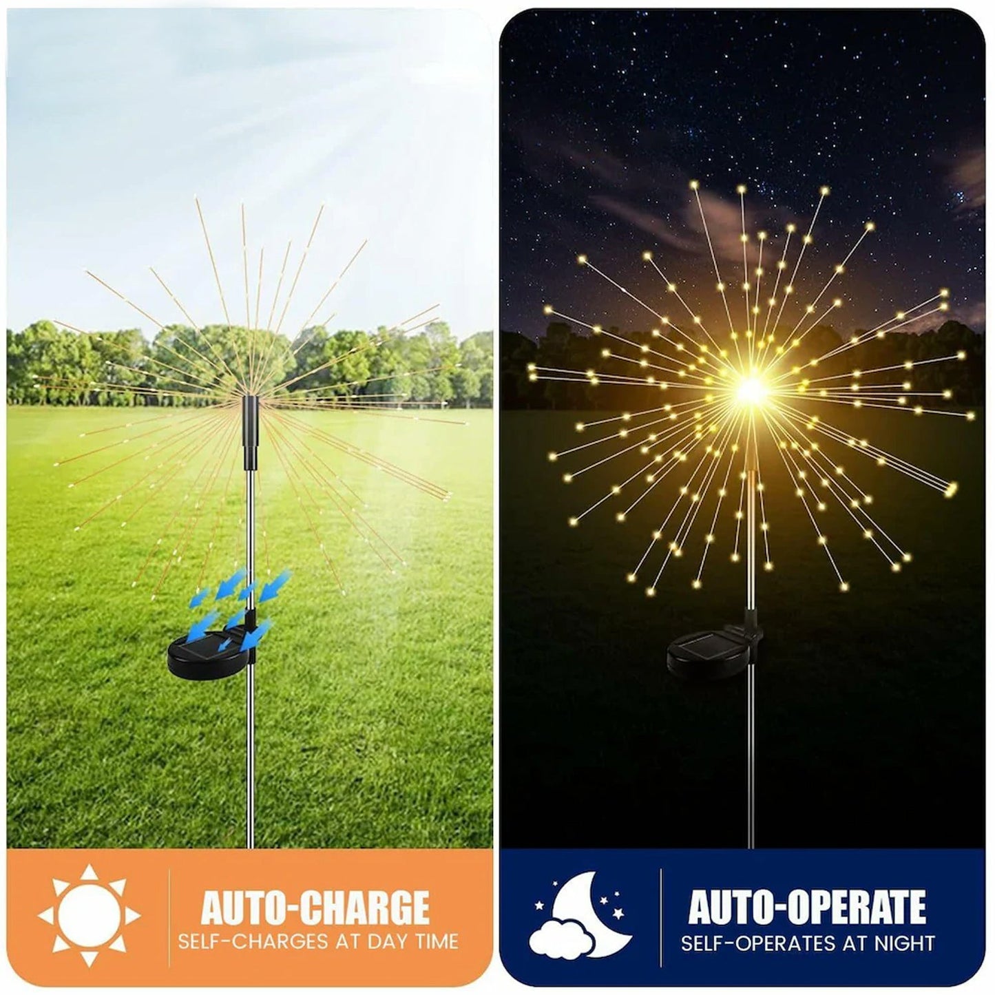 Decorative Solar Firework LED Garden Lights (2 Pc)