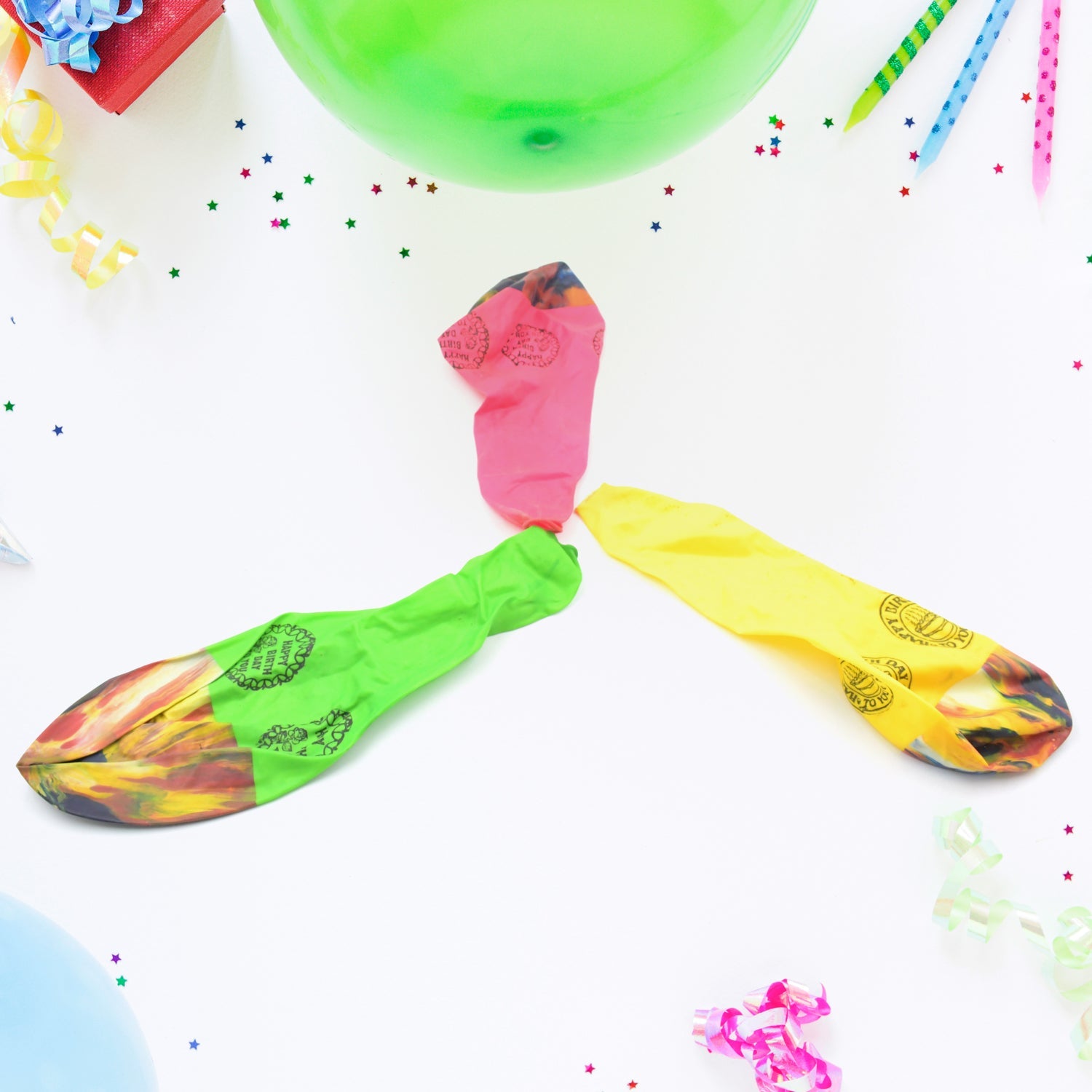 Vibrant rainbow balloons