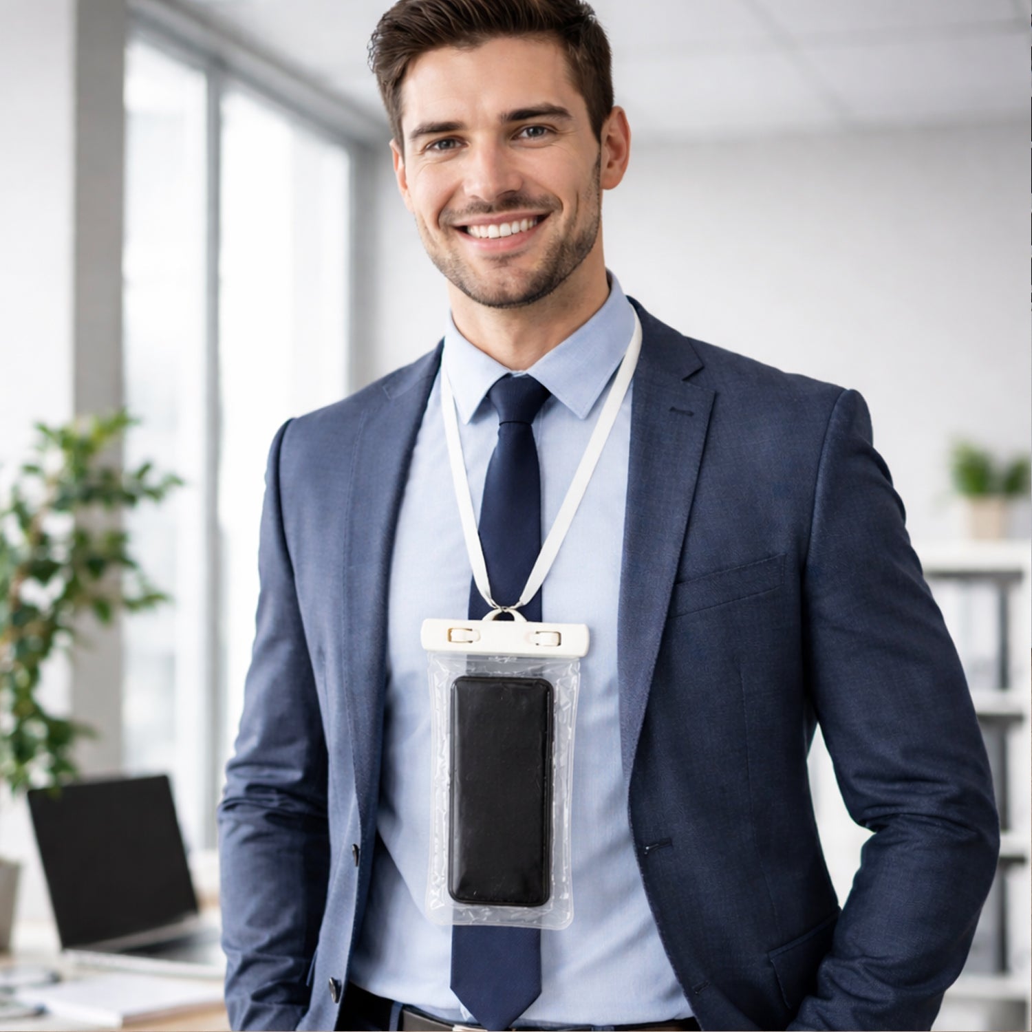 White mobile pouch for camping and travel