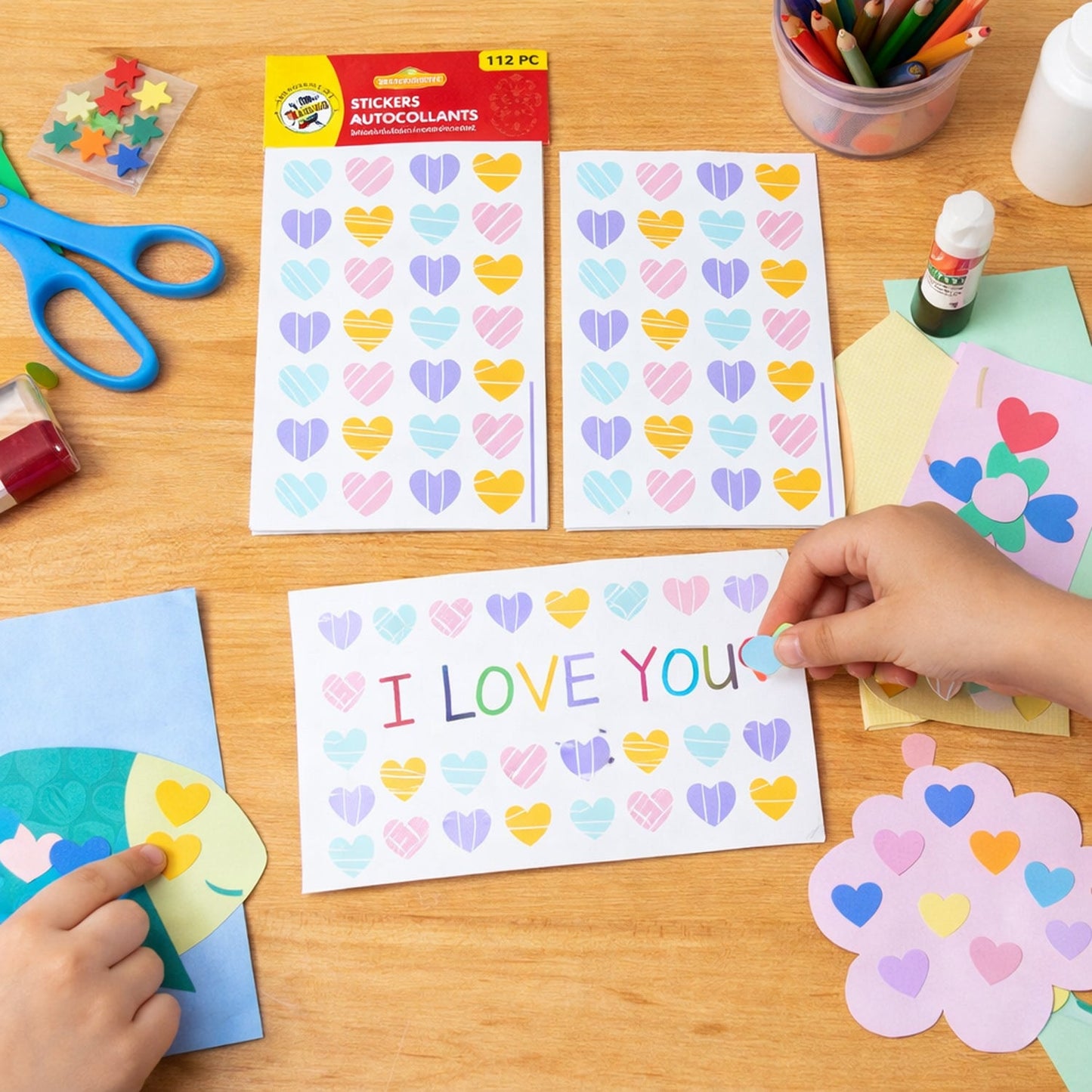 Multicolor Heart Stickers