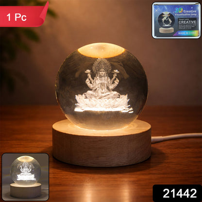 Decorative goddess Lakshmi crystal lamp