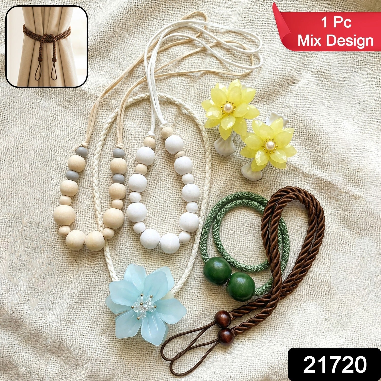 Stylish window curtain holder strap