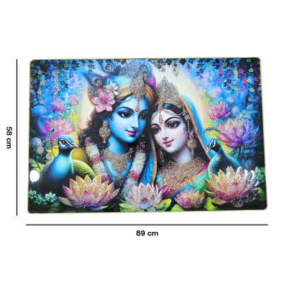 Premium Radha Krishna Decorative Wall Frame Painting (1 Pc, 89x58 Cm)