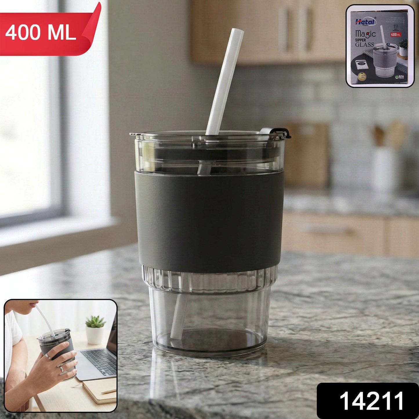 400 ML Monaco Premium Transparent Plastic Cup, Tumbler